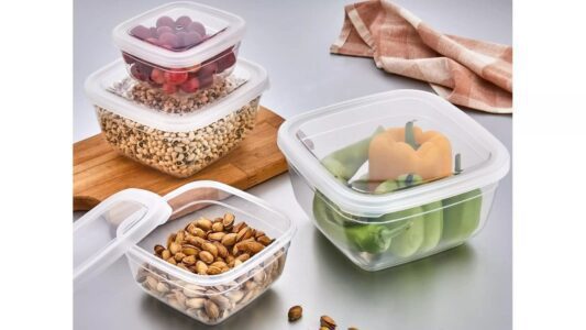Asude 900 ml maya seffaf kapakli vakumlu kare saklama kabi 3