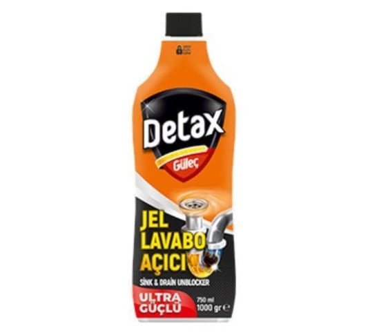 Detax lavabo açıcı jel 1000 gr, tıkanmış lavabolar için etkili çözüm
