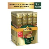 Jacobs 3'ü 1 Arada Yumuşak İçim Kahve 40'lı 3 Paket - Kolay Hazırlanan Lezzetli Kahve