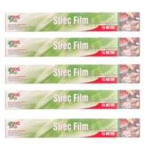 5 adet 15 metre streç film 2 set şeffaf gıda paketleme filmi