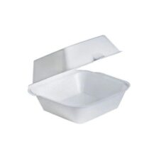 Anı büyük boy kapaklı hamburger köpük tabak 100'lü beyaz catering tabağı