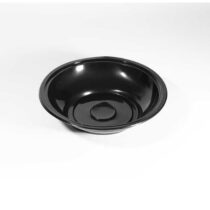 Folyoterm siyah servis ve salata tabağı 500 cc sıcaklığa dayanıklı catering kabı