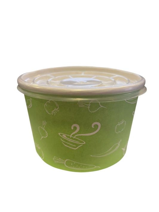 Kapakli karton corba kasesi 16 oz 3