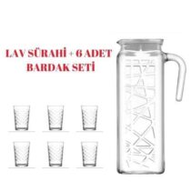 Lav Surahi 6 Li Sedef Bardak Seti 3