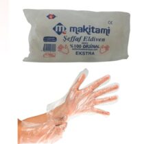 Makitami Seffaf Ekstra Kalin Poset Eldiven 100 Lu