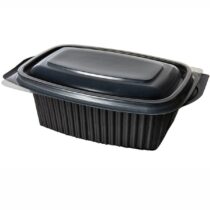 1000 cc PP yuvarlak sıcak yemek kabı kase kapaklı – mikrodalgaya uygun plastik servis kabı