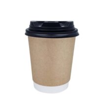 8 Oz Kraft Double Wall Ekstra Kalın Kapaklı Karton Bardak