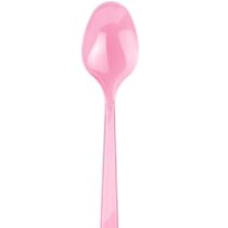 Happy Party pembe renkli plastik kaşık 25 adet – tek kullanımlık parti ve davet kaşığı