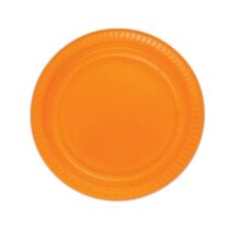 Rainbow turuncu plastik tabak 25 adet – tek kullanımlık parti ve davet servis tabağı